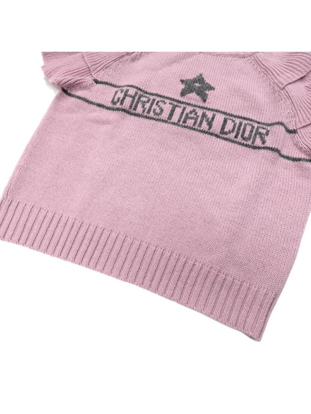 Dior Short Sleeve Knit Ruffles 36 Sizes Pink 344 S13 Bm003 Cashmere - Picture 6 of 10